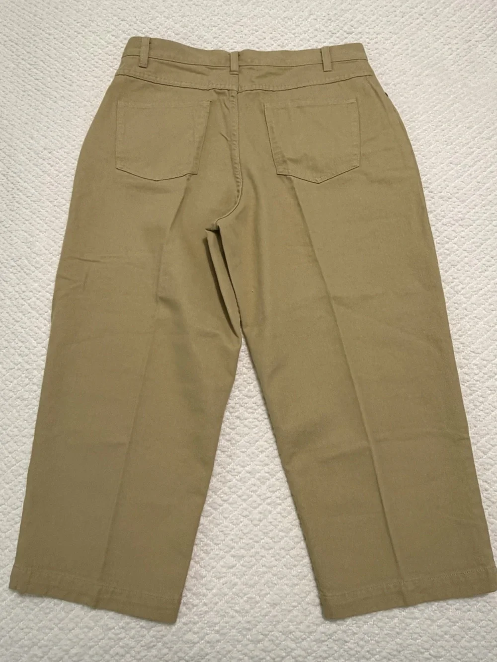 L.L. Bean Khaki Cropped Straight Leg Pants Vintage Women’s Size 14 REG